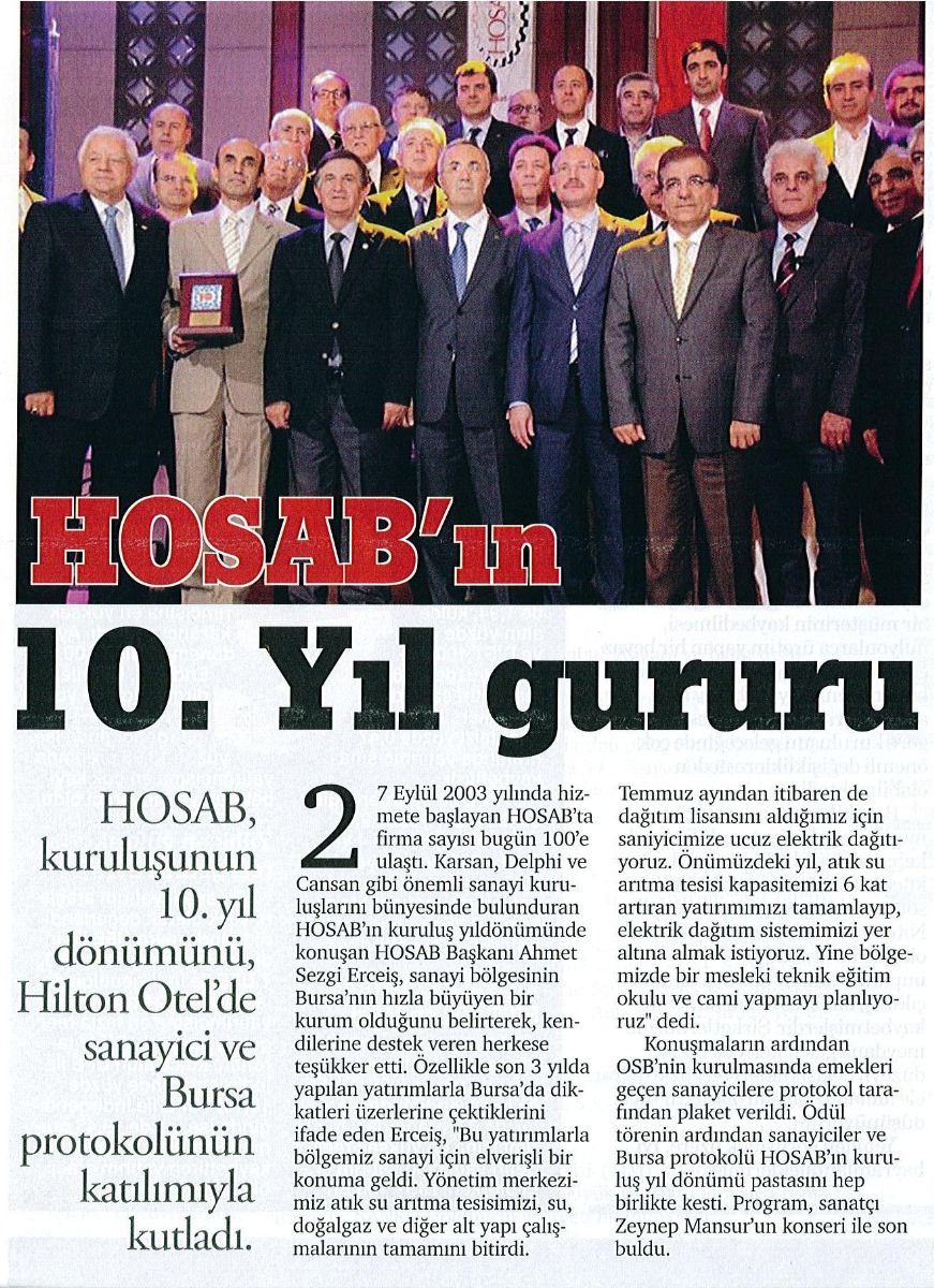 HOSAB` ın 10.Yıl Gururu