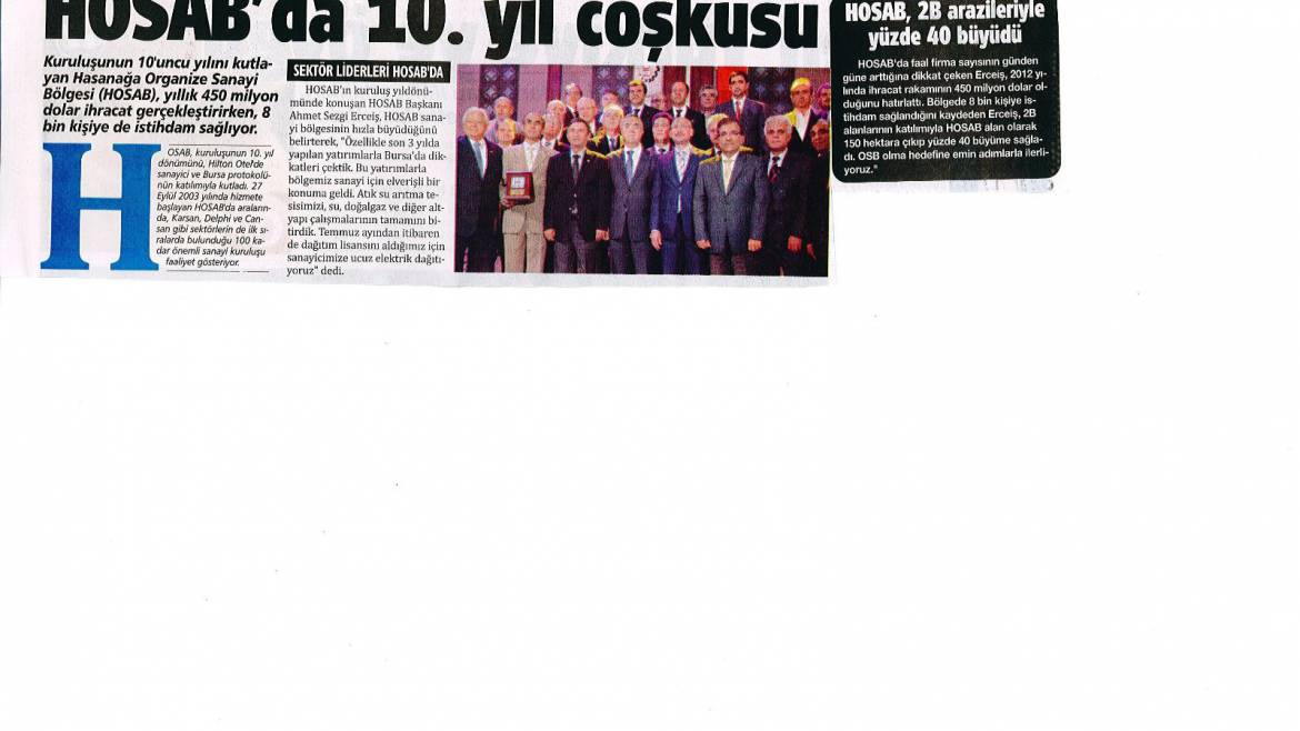 HOSAB`da 10. Yıl Coşkusu