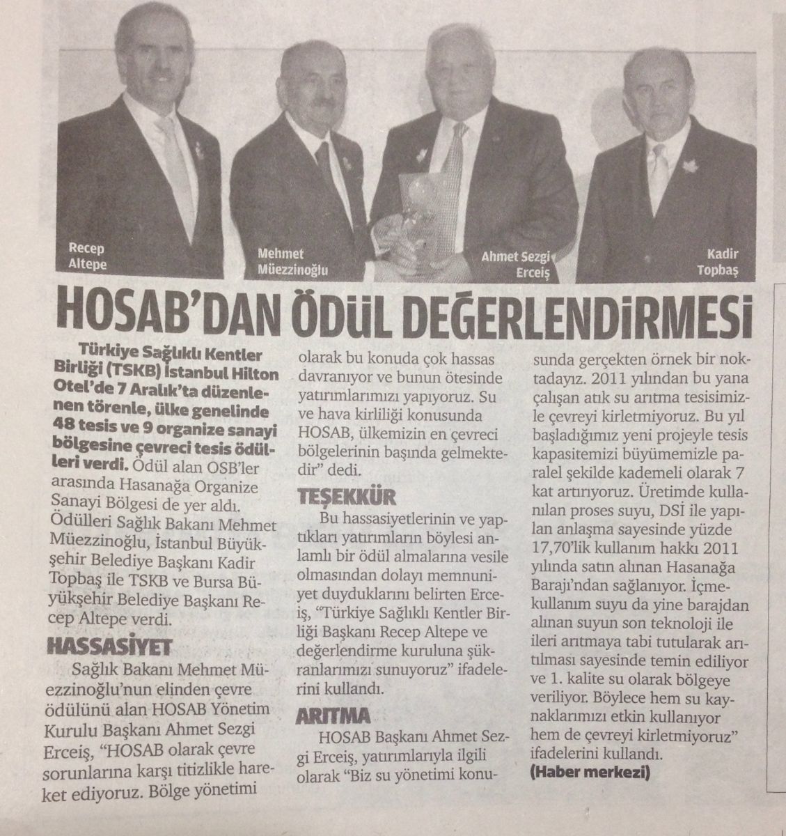 Hosab`dan Ödül Değerlendirmesi