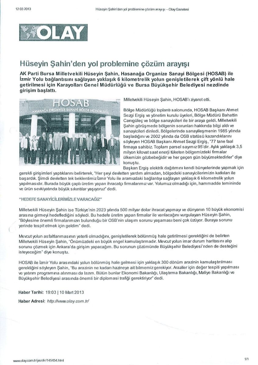 Hüseyin Şahin`den Yol Problemine Çözüm Arayışı